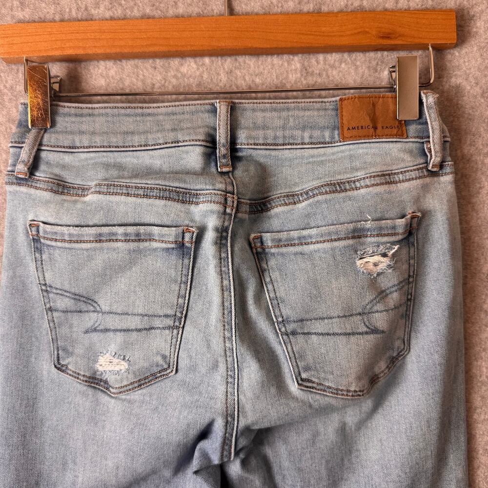American Eagle Flare Leg Jeans Women’s 0 Distressed Boho Western Low Rise Y2K - Picture 5 of 12